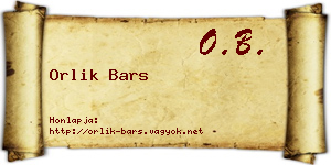 Orlik Bars névjegykártya